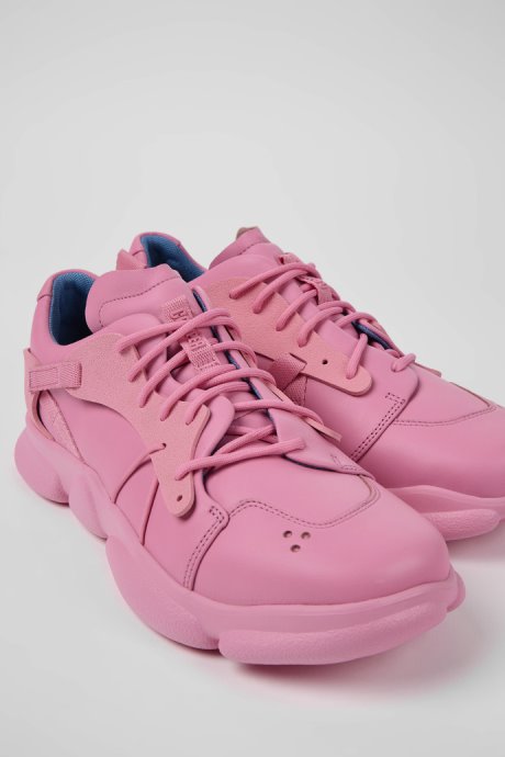 Design Karst Pink Leather And Textile Sneakers For Men Camper
