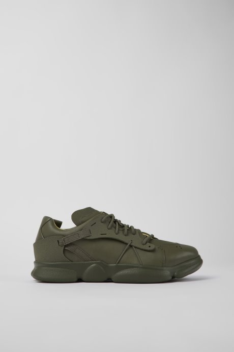 Karst Green Leather And Textile Sneakers For Men Camper New Arrivals