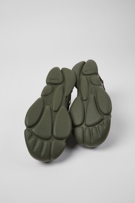 Karst Green Leather And Textile Sneakers For Men Camper New Arrivals