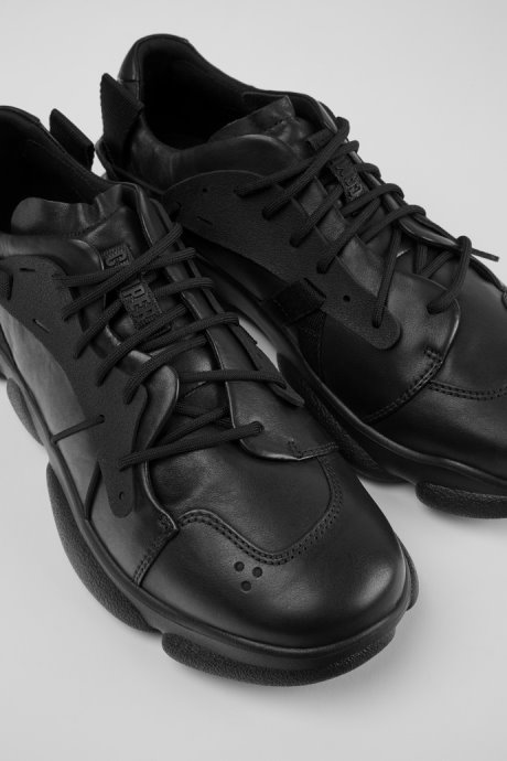 Design Karst Black Leather And Textile Sneakers For Men Camper