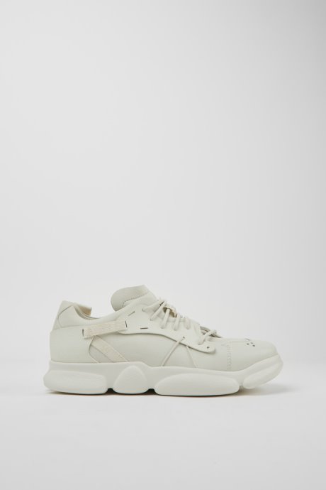 Karst White Non-Dyed Leather Sneakers For Men Exclusive Camper