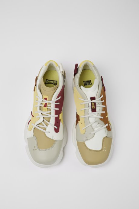 Camper Twins Multicolored Leather And Textile Sneakers For Men New Arrivals