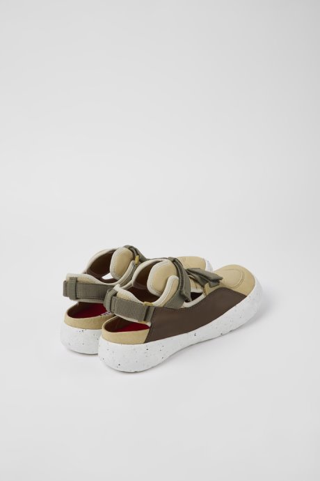 Camper Design Peu Stadium White Non-Dyed Leather And Textile Semi-Open Sneakers For Men