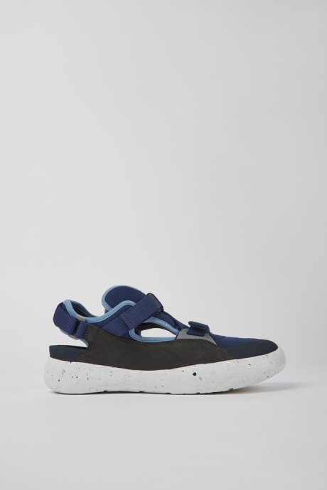 Peu Stadium Blue And Gray Leather And Textile Semi-Open Sneakers For Men Camper New Arrivals