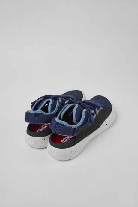 Peu Stadium Blue And Gray Leather And Textile Semi-Open Sneakers For Men Camper New Arrivals