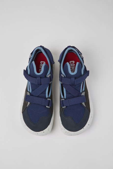 Peu Stadium Blue And Gray Leather And Textile Semi-Open Sneakers For Men Camper New Arrivals