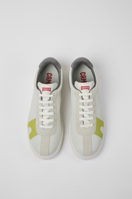 Runner K21 White Non-Dyed Leather And Nubuck Sneakers For Men Exclusive Camper