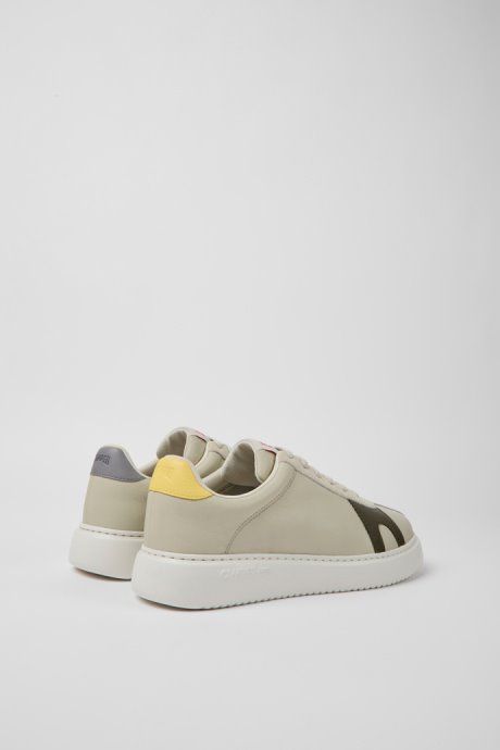 Camper Design Twins Gray Leather And Nubuck Sneakers For Men