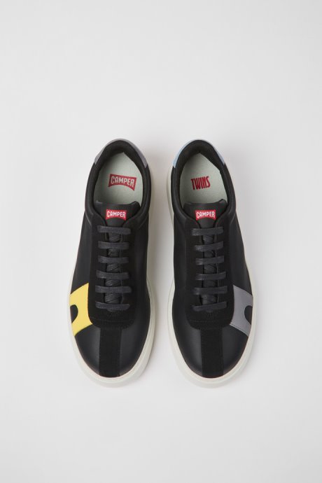 Camper Twins Black Leather And Nubuck Sneakers For Men New Arrivals