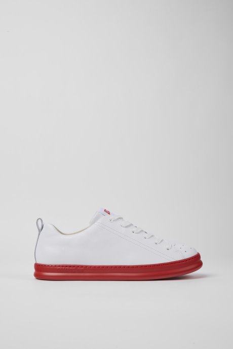 Camper Runner White And Red Leather Sneakers For Men New Arrivals