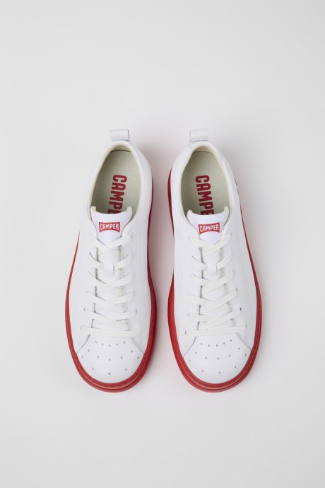 Camper Runner White And Red Leather Sneakers For Men New Arrivals