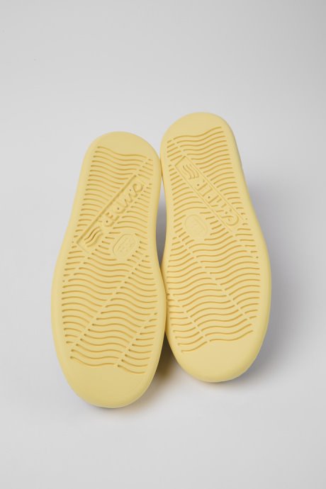 Design Runner Black And Yellow Leather Sneakers For Men Camper