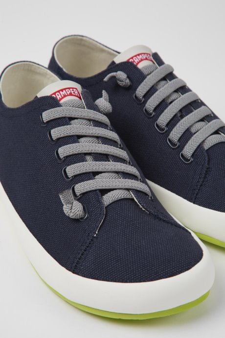 Peu Rambla Blue Textile Sneakers For Men Exclusive Camper