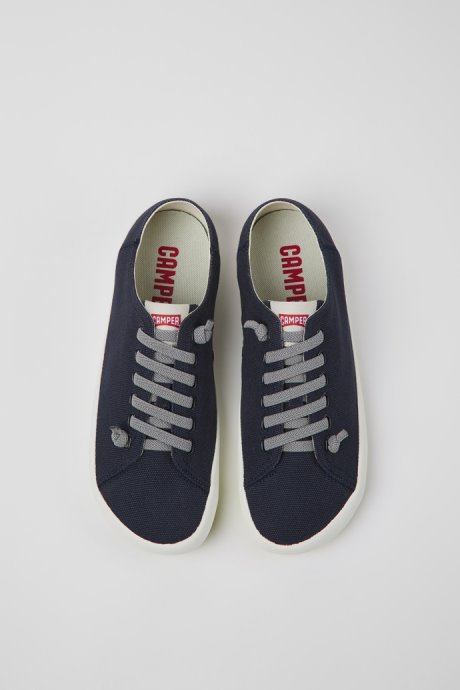 Peu Rambla Blue Textile Sneakers For Men Exclusive Camper