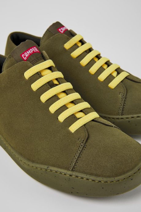 Design Peu Touring Green Nubuck Sneakers For Men Camper