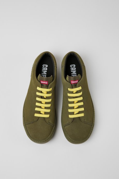 Design Peu Touring Green Nubuck Sneakers For Men Camper