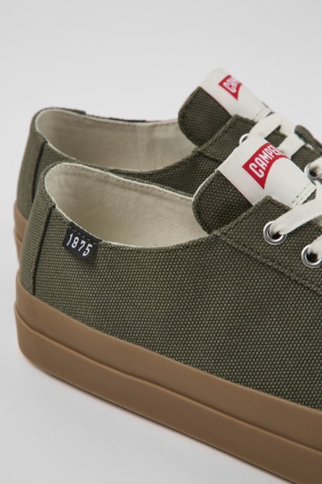 Camaleon Green Recycled Cotton Sneakers For Men Camper New Arrivals