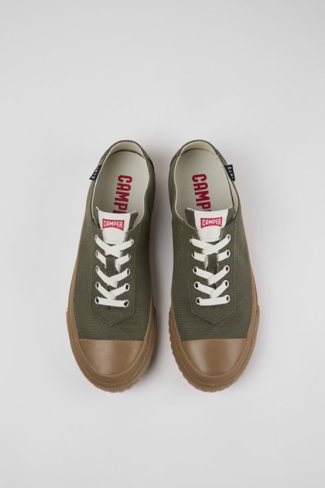 Camaleon Green Recycled Cotton Sneakers For Men Camper New Arrivals