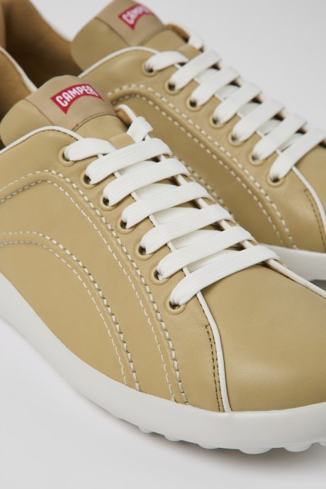 Pelotas Xlite Beige Leather Sneakers For Men Camper New Arrivals