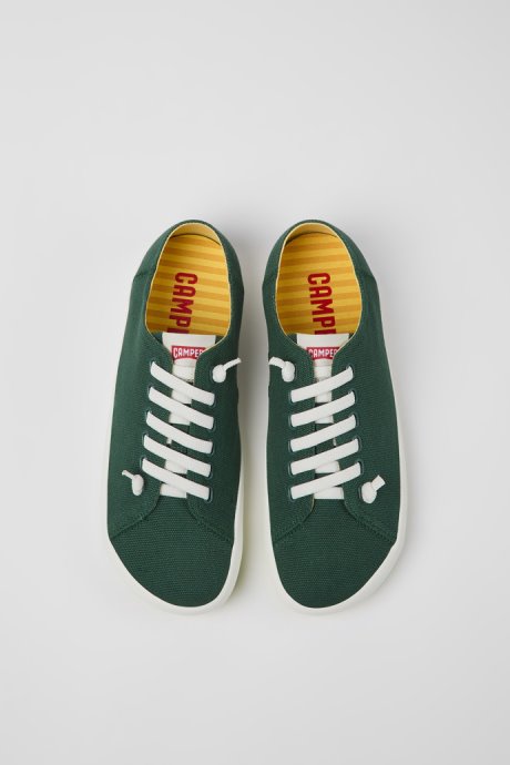 Design Peu Rambla Green Textile Sneakers For Men Camper