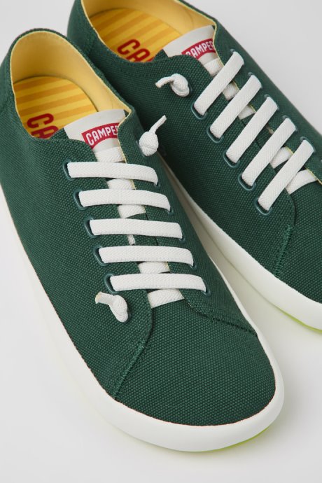 Design Peu Rambla Green Textile Sneakers For Men Camper