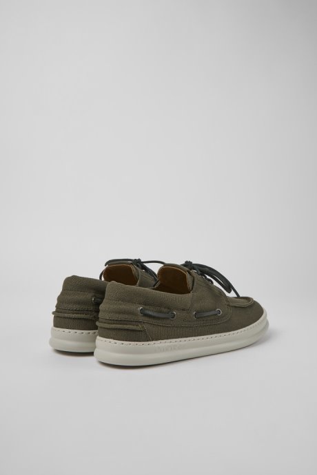 Camper Design Runner Green Textile Sneakers For Men