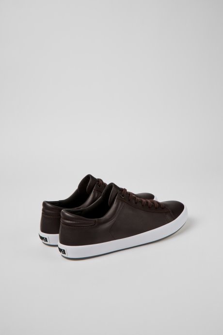 Andratx Dark Brown Leather Sneakers For Men Exclusive Camper