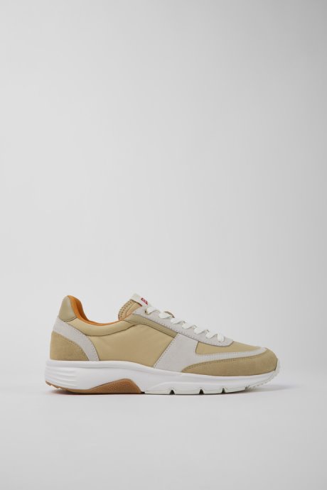 Design Drift Beige And White Nubuck Sneakers For Men Camper