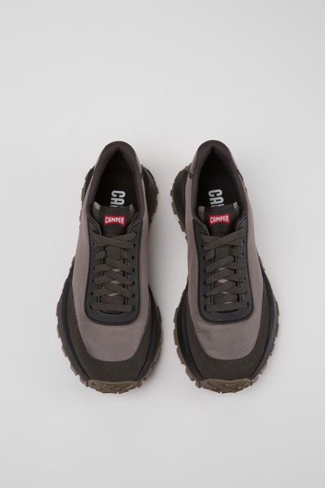 Design Drift Trail Vibram Gray And Black Textile And Nubuck Sneakers For Men Camper