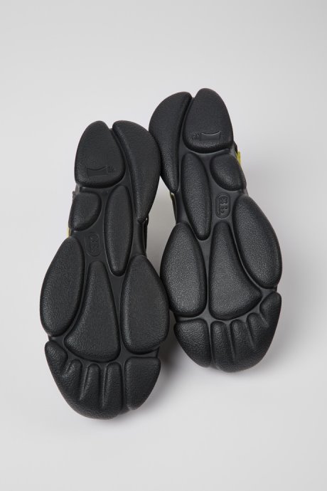 Twins Dark Gray And Yellow Leather Sneakers For Men Camper New Arrivals