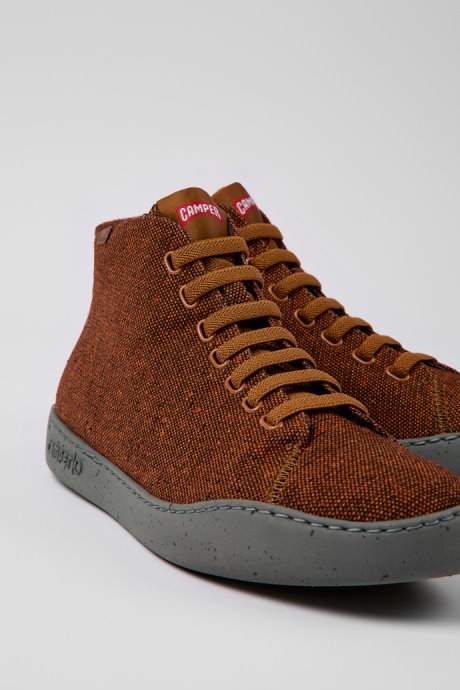 Camper Design Peu Touring Brown And Black Recycled Wool Sneakers For Men