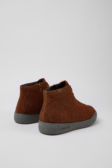 Camper Design Peu Touring Brown And Black Recycled Wool Sneakers For Men