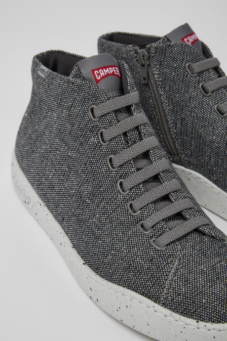 Peu Touring Gray And Black Recycled Wool Sneakers For Men Exclusive Camper