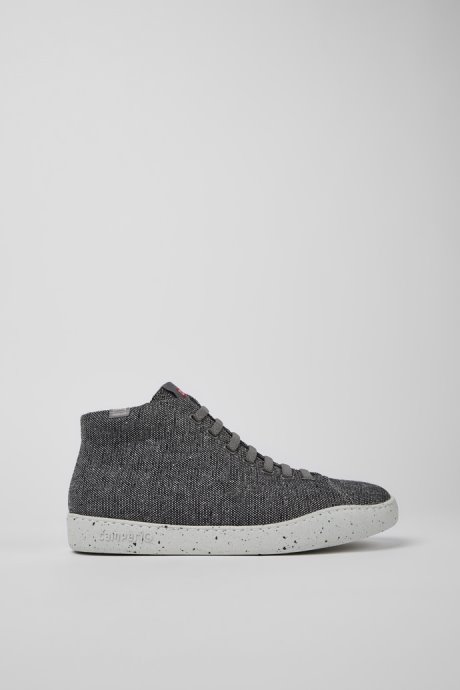 Peu Touring Gray And Black Recycled Wool Sneakers For Men Exclusive Camper