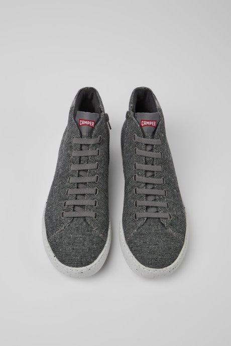 Peu Touring Gray And Black Recycled Wool Sneakers For Men Exclusive Camper