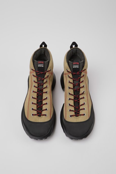 Design Crclr Gore-Tex Beige Nubuck And Textile Ankle Boots For Men Camper