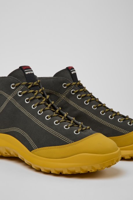 Design Crclr Gore-Tex Gray And Yellow Nubuck Ankle Boots For Men Camper