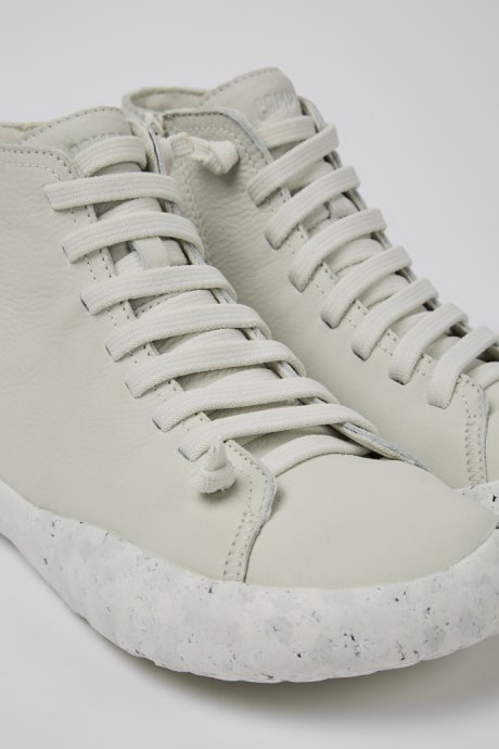 Camper Peu Stadium White Non-Dyed Leather Ankle Boots For Men New Arrivals