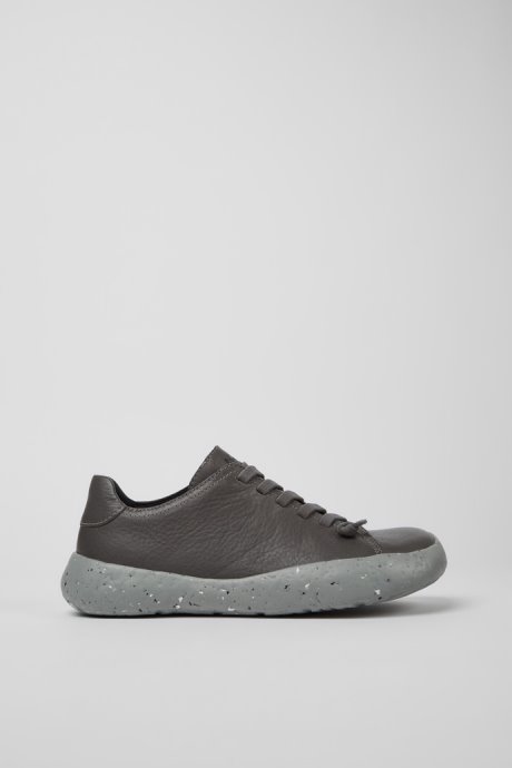 Peu Stadium Gray Responsibly Raised Leather Sneakers For Men Camper New Arrivals