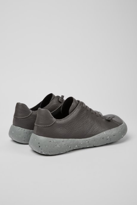 Peu Stadium Gray Responsibly Raised Leather Sneakers For Men Camper New Arrivals