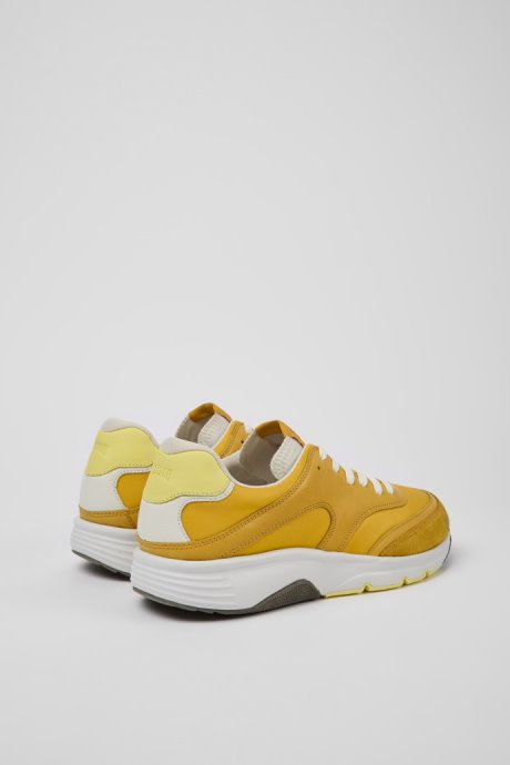 Camper Drift Yellow Textile And Leather Sneakers For Men New Arrivals