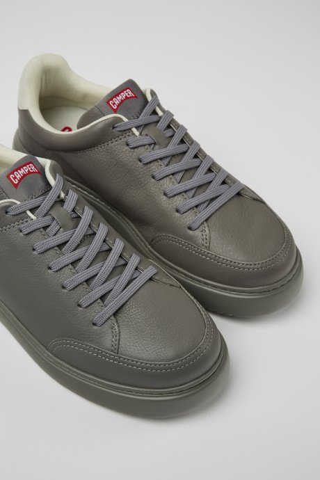 Camper Design Runner K21 Gray Leather Sneakers For Men