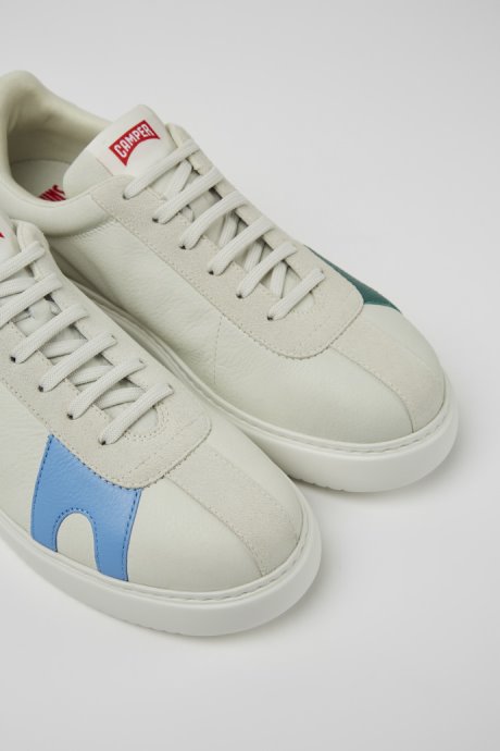 Exclusive Camper Twins White Non-Dyed Leather And Suede Sneakers For Men