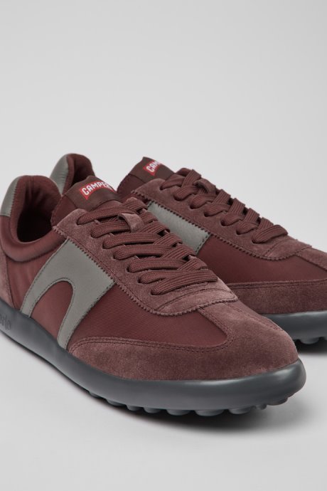 Camper Design Pelotas Xlite Burgundy And Gray Sneakers For Men