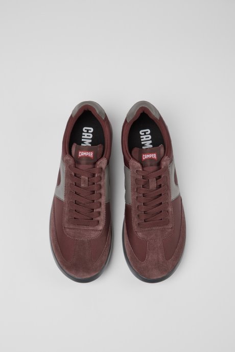 Camper Design Pelotas Xlite Burgundy And Gray Sneakers For Men