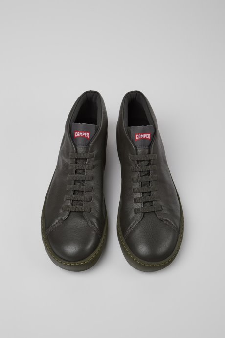 Peu Touring Gray Leather Sneakers For Men Camper New Arrivals