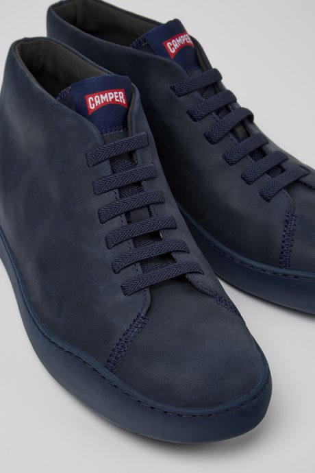 Camper Peu Touring Blue Leather Sneakers For Men New Arrivals