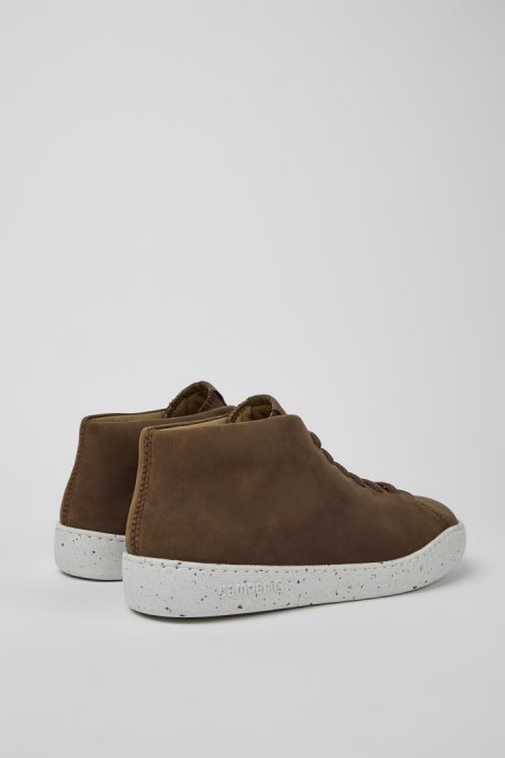 Design Peu Touring Brown Leather Sneakers For Men Camper