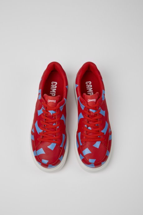 Design Runner K21 Red And Blue Printed Sneakers For Men Camper