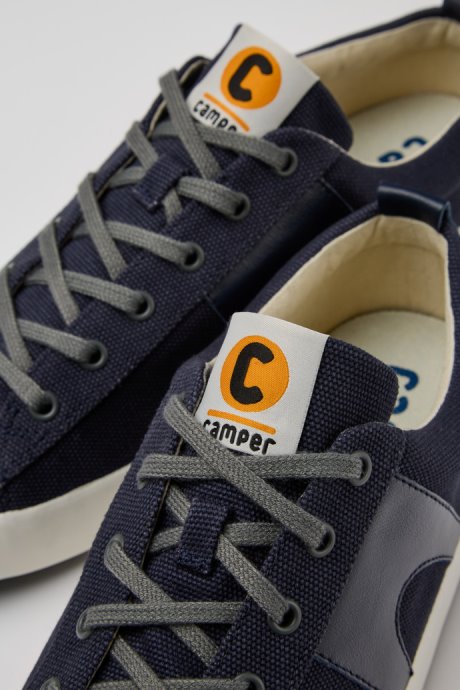 Exclusive Camper Imar Blue Leather And Recycled Cotton Sneakers For Men